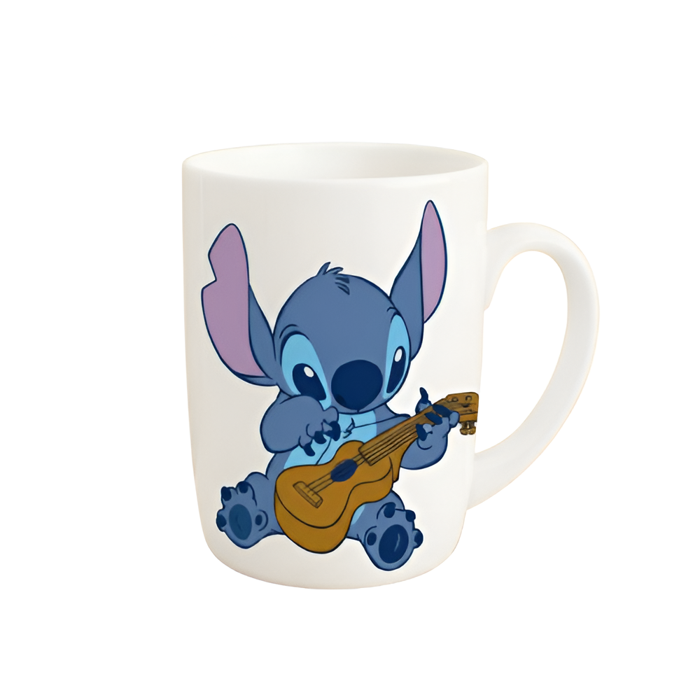 Cute Cartoon Stitch Playing Guitar Ceramic Mug Kids Gift Coffee Cup | ZH257-2
