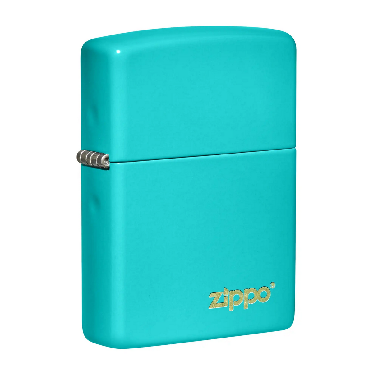 Zippo Flat Turquoise Lasered Logo Windproof Lighter | 49454ZL