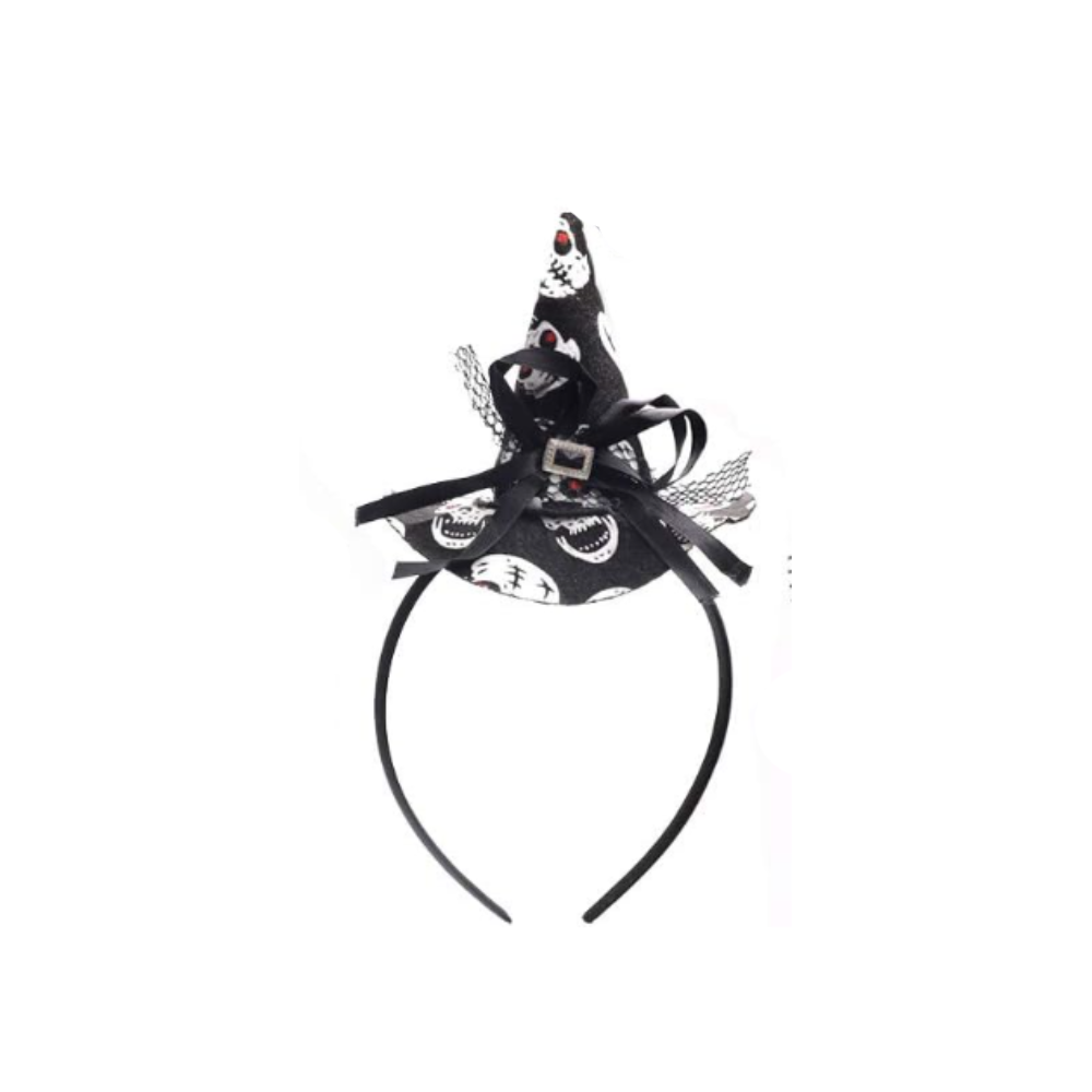 Halloween Witch Cap Headband - Black/White | AL639-12