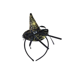 Halloween Witch Cap Headband - Black/Yellow | AL639-12