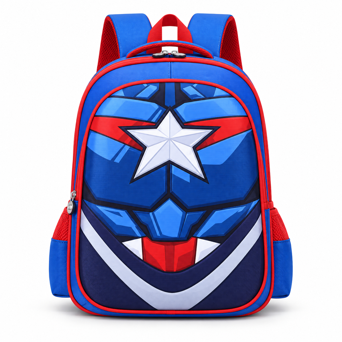 Kids Captain America School Backpack – Blue & Red Shield Design| 327-1