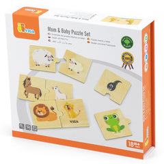 Viga Wooden Mom and Baby Puzzle Set 24-Piece | 44648