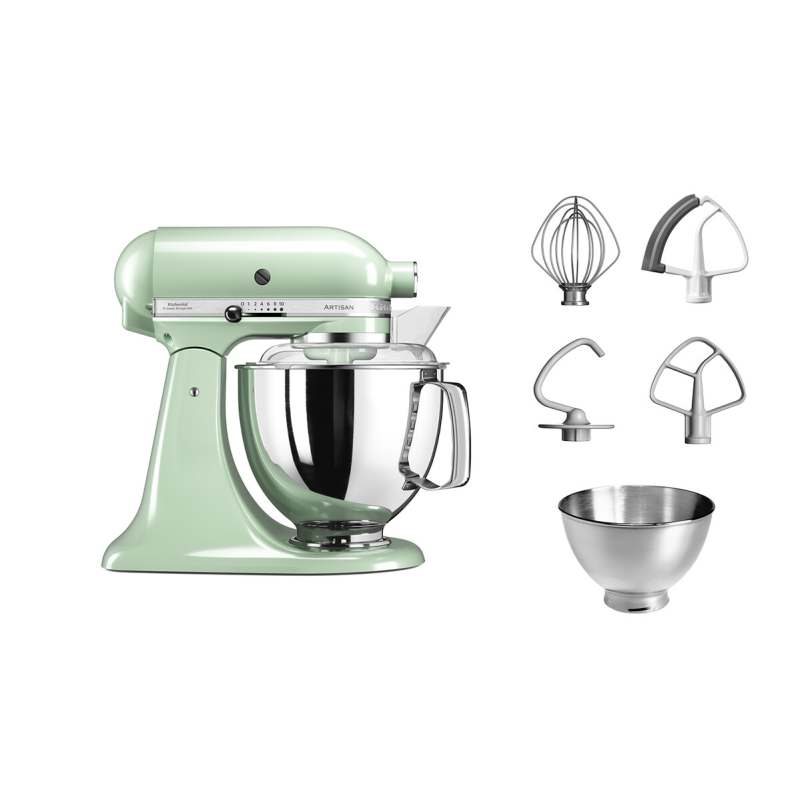 KitchenAid Artisan Stand Mixer Pistachio 4.8L with 3L Bowl & Flex Edge Beater | 5KSM175PSEPT