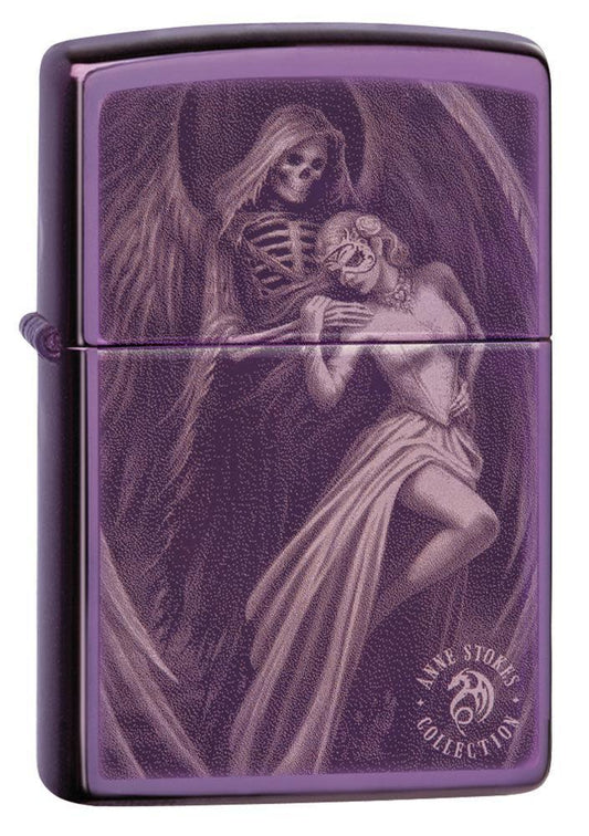 Zippo Anne Stokes Dance with Death High Polish Purple Windproof Lighter | 29717