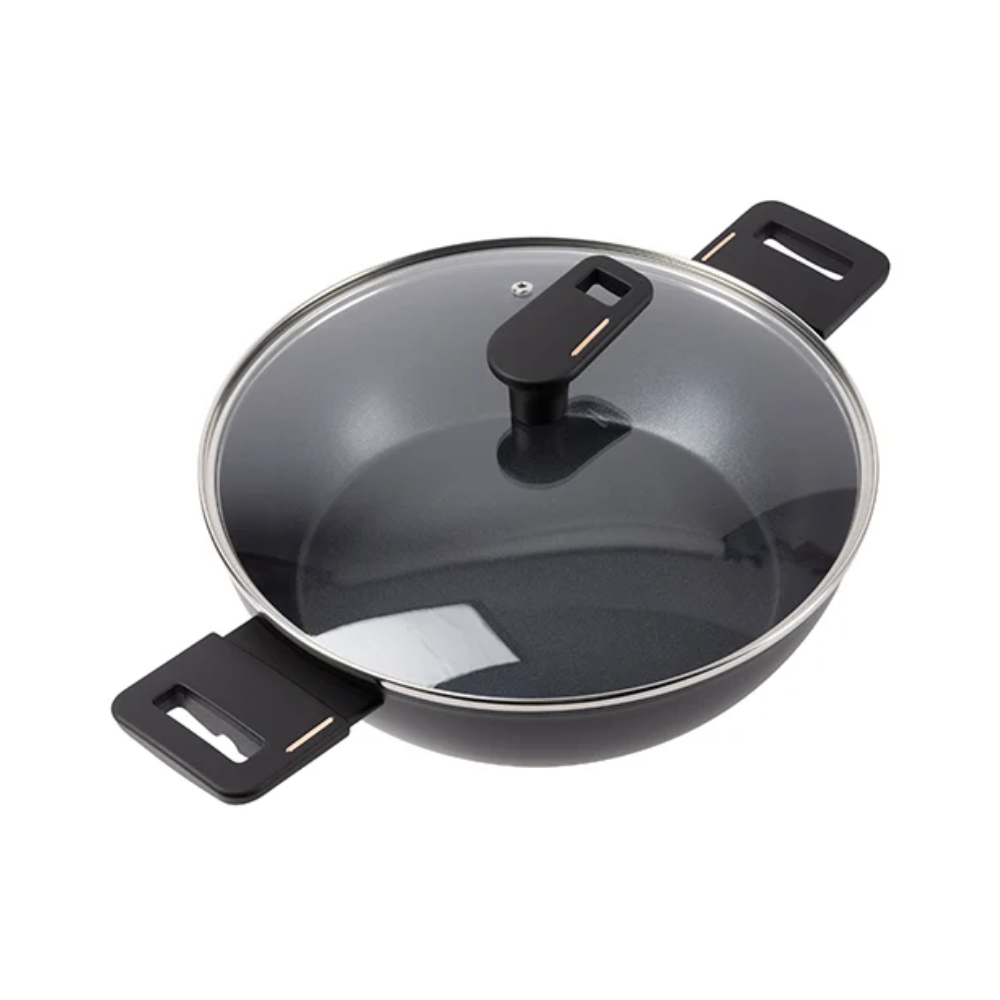 Bergner Orion 28CM Shallow Pot with Lid | BG-30295-BK
