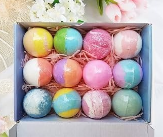 Assorted Color Bath Bomb Ball Set - 12 Designs | 0511-3