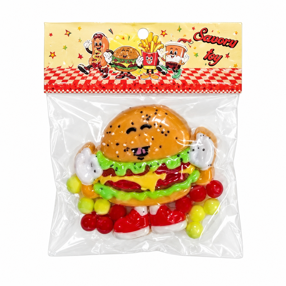 Mini Food Character Squishy Toy Set | AL1094 - Burger