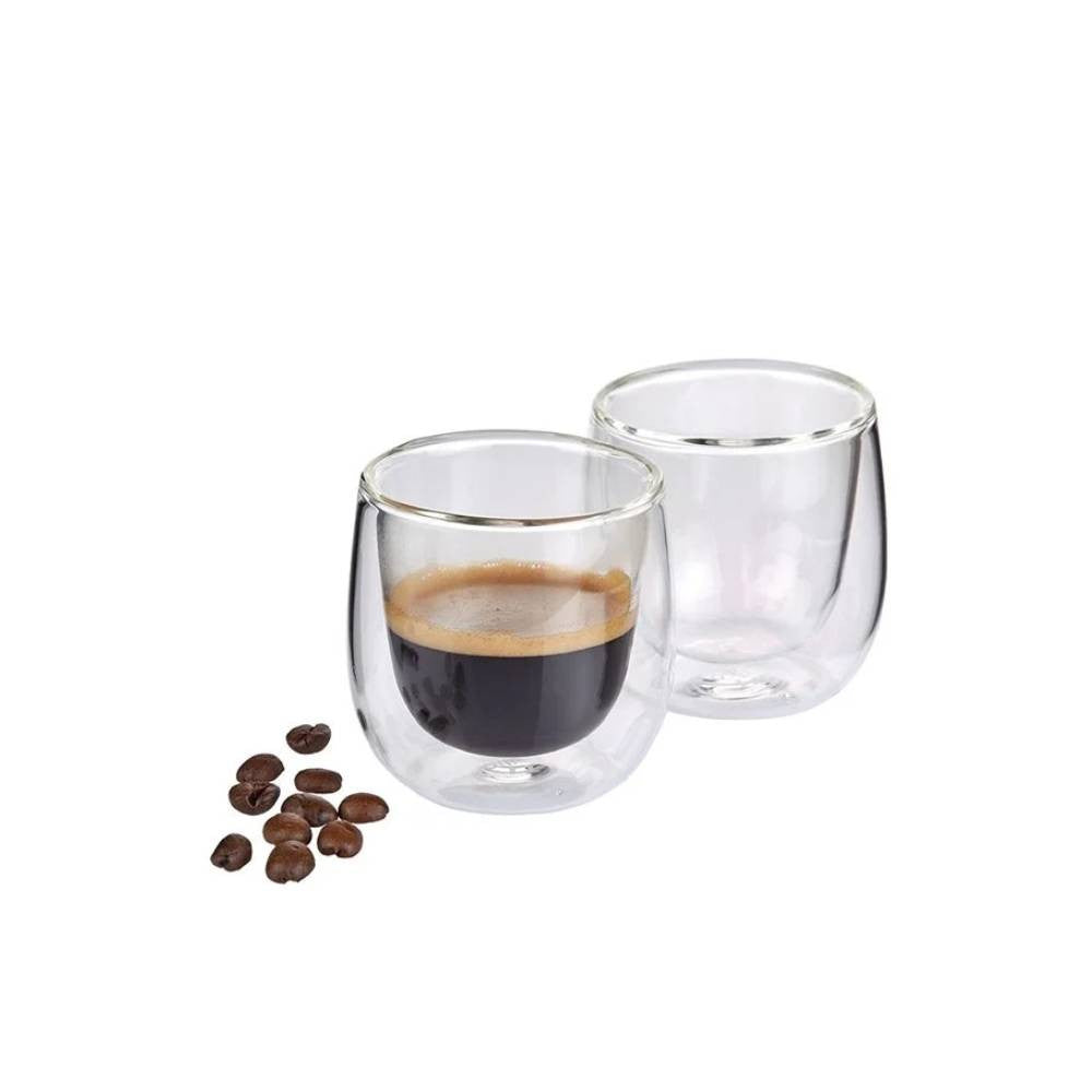 Bialetti Double-Wall Verona Glass Cups 80ml Set of 2 | BIADBW014