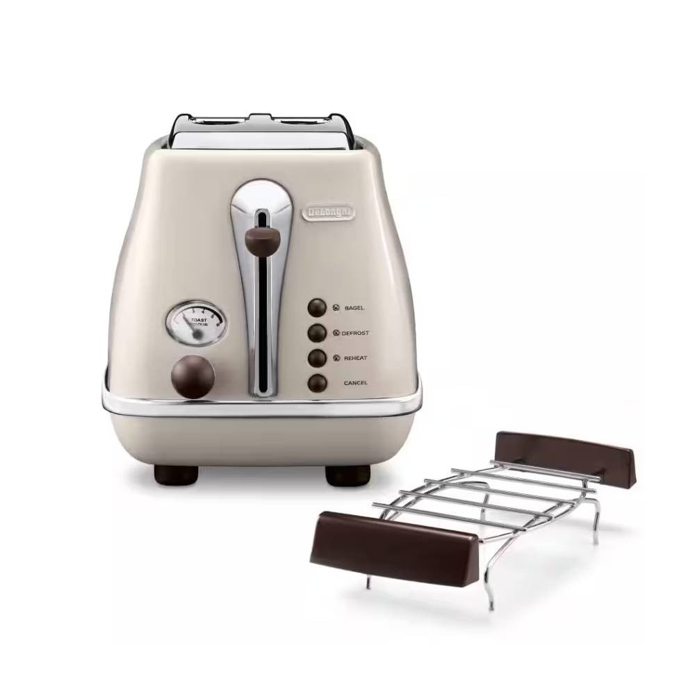 DeLonghi Icona Vintage 2-Slice Toaster Beige Cream | CTOV2103BG