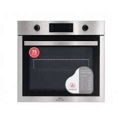 Queen Chef Built-in Electric Oven 60cm Convection Air Fryer 75L Black Glass with Steel Handle | QCEO60-75 S/S