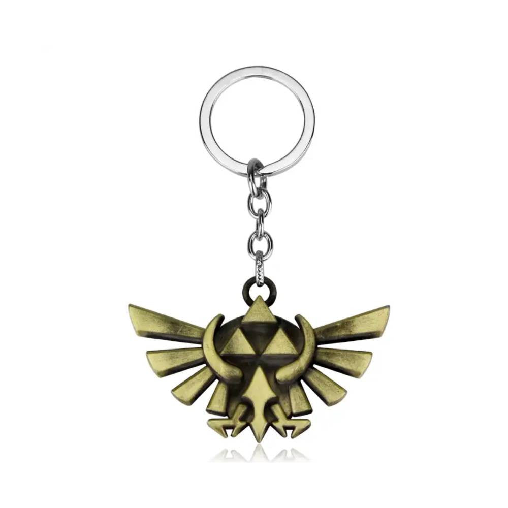 The Legend Of Zelda Keychain - Zelda Hyrule Crest TriForce Gold