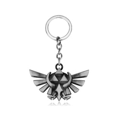 The Legend Of Zelda Keychain - Zelda Hyrule Crest TriForce Silver