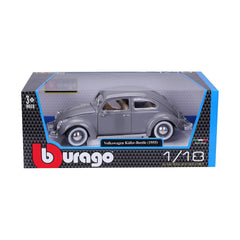 Bburago Volkswagen Kafer Beetle 1955 1:18 Die-Cast Model Car - Gray | 18-12029G