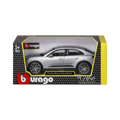 Bburago Porsche Macan Turbo Electric 1:24 Die-Cast Model Car - Gray | 18-21114