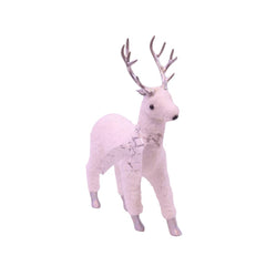 Pink Reindeer Christmas Decoration with Iridescent Antlers & Sequin Ribbon | AL-X06A05-1