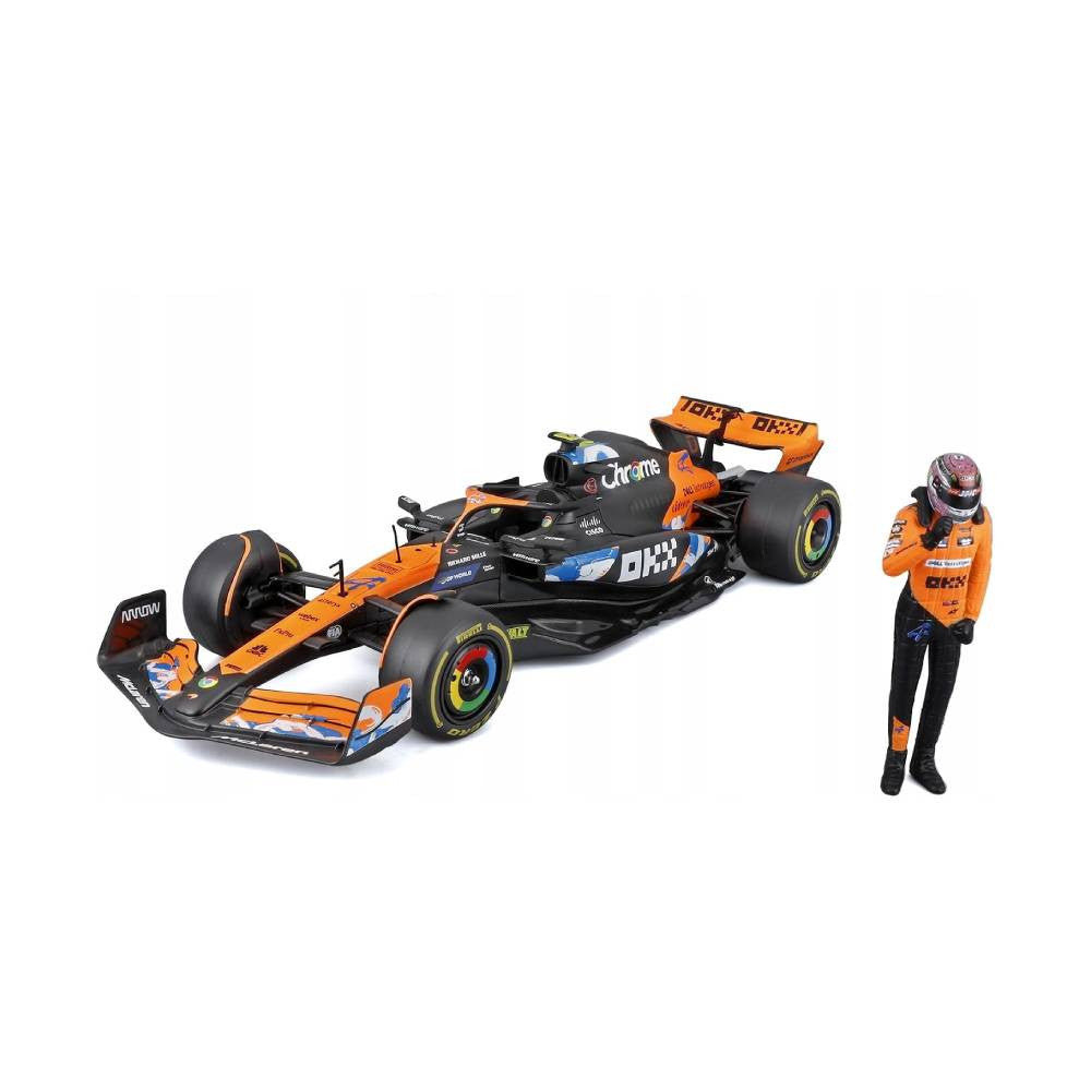 Bburago McLaren MCL38 Japan GP Livery #4 Lando Norris 1:24 Die-Cast Model Car with Driver Figurine | 18-28040N