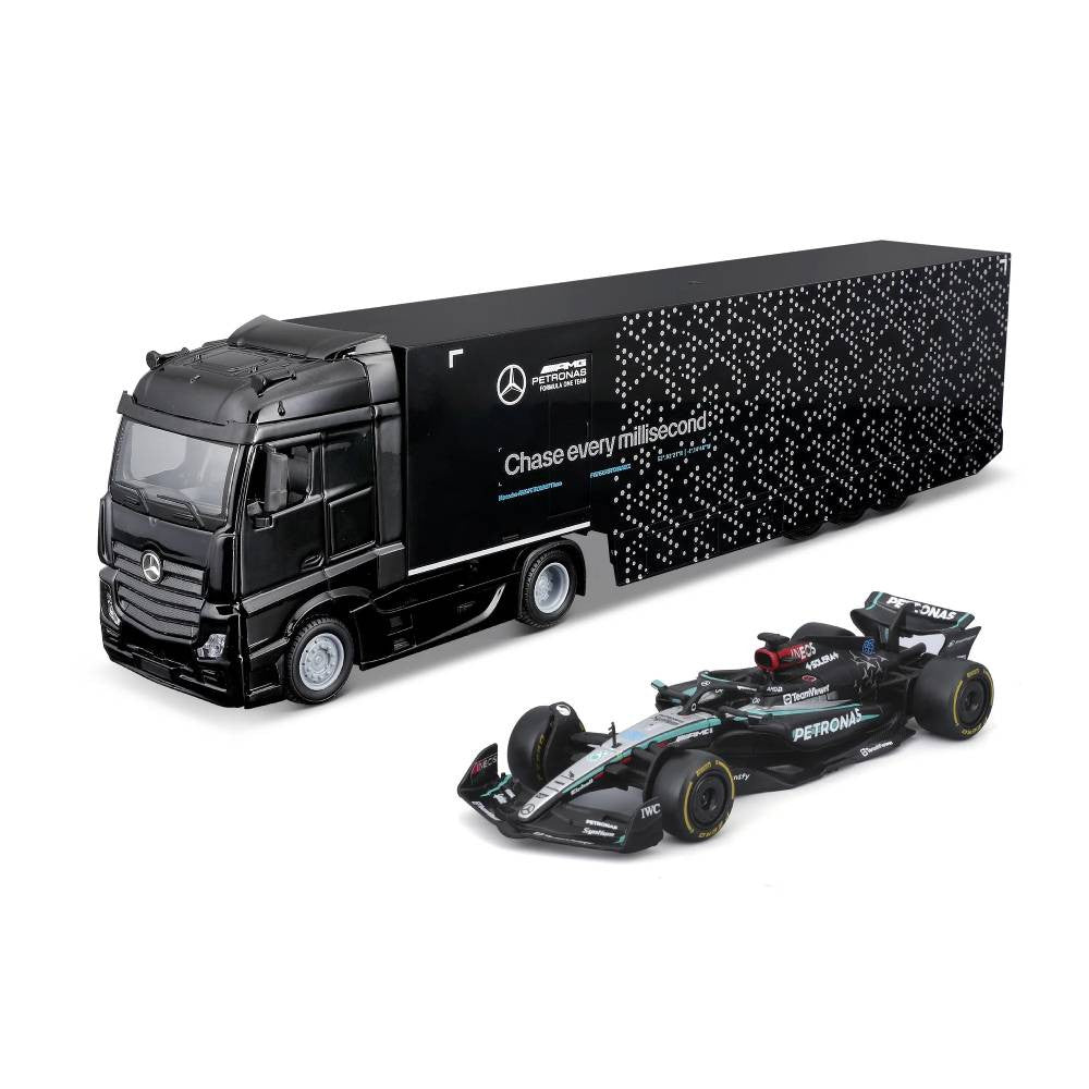 Bburago Mercedes-AMG F1 W15 #63 George Russell Racing Hauler Set 1:43 | 18-38402