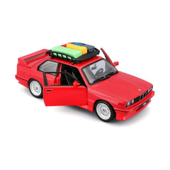 Bburago Euro Trek BMW M3 E30 1988 1:24 Die-Cast Model Car - Red | 18-23014