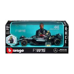 Bburago Mercedes-AMG F1 W15 #44 Lewis Hamilton 2024 1:24 Die-Cast Model Car with Driver Figurine | 18-28069H