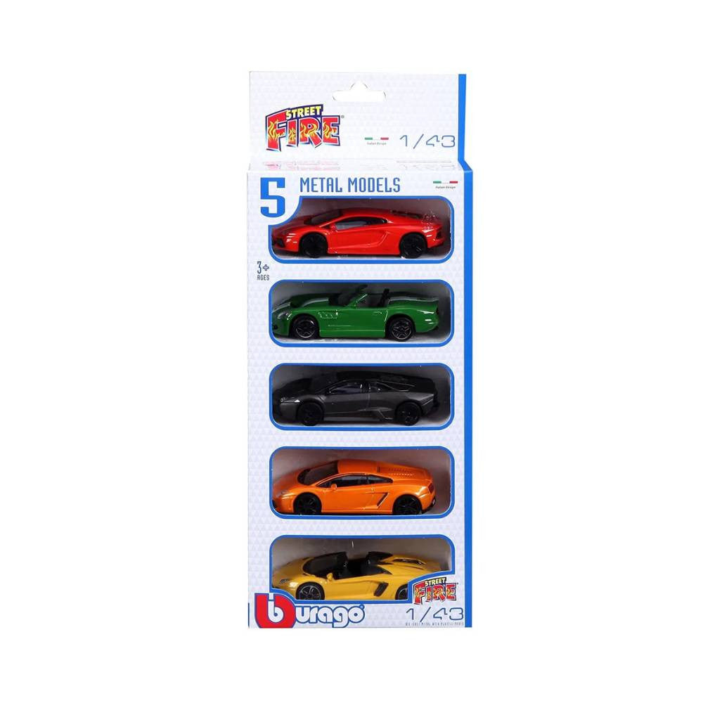 Bburago Street Fire 1:43 Die-Cast Cars 5-Pack | 18-30005
