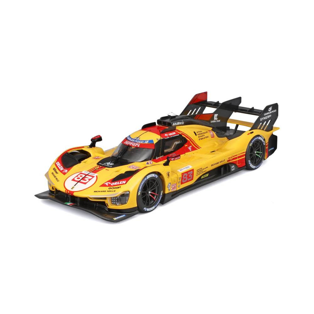 Bburago Ferrari 499P #83 24H Le Mans 2024 Hypercar 1:24 Die-Cast Model Car - Yellow | 18-26313