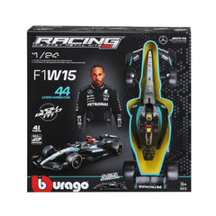 Bburago Mercedes-AMG F1 W15 #44 Lewis Hamilton 2024 1:24 Die-Cast Assembly Kit - 41 Pieces