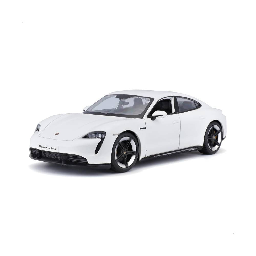 Bburago Porsche Taycan Turbo S 1:24 Die-Cast Model Car - White
