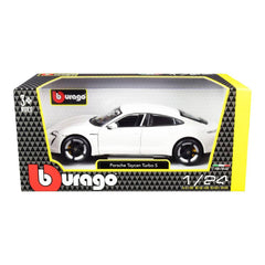 Bburago Porsche Taycan Turbo S 1:24 Die-Cast Model Car - White