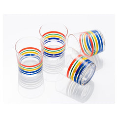 Benetton Set 4Pc Water Tumblers 0.33L Glass Rainbow Be |  BE-0264