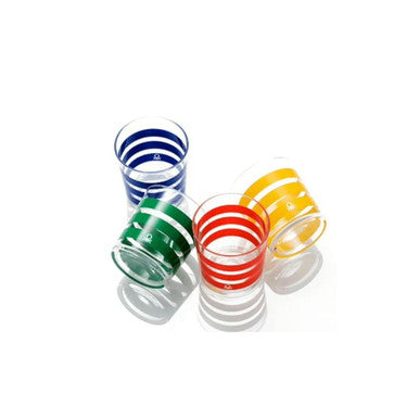 Benetton Set 4Pc Water Tumblers 0.33L Glass (Red + Yellow + Green + Blue) Rainbow Be |  BE-0265