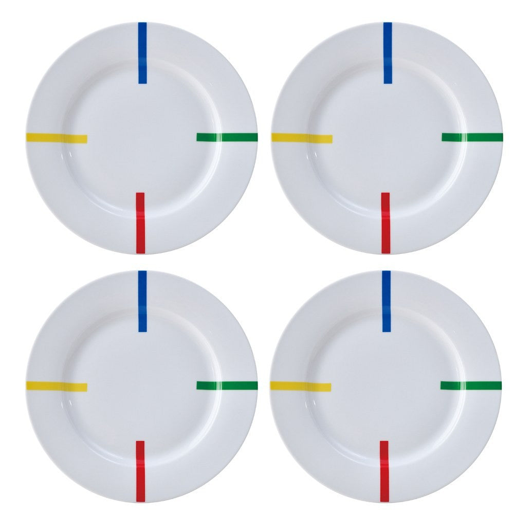 Benetton Home Set 4Pc Dinner Plate Porcelain Rainbow Be |  BE-0404