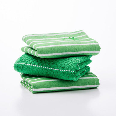 Benetton Home, Set 3Pcs Kitchen Towel & Napkin (Terry Towel + Napkin 50x70cm (X2)) 100% Cotton Green Rainbow Be |  BE-0857