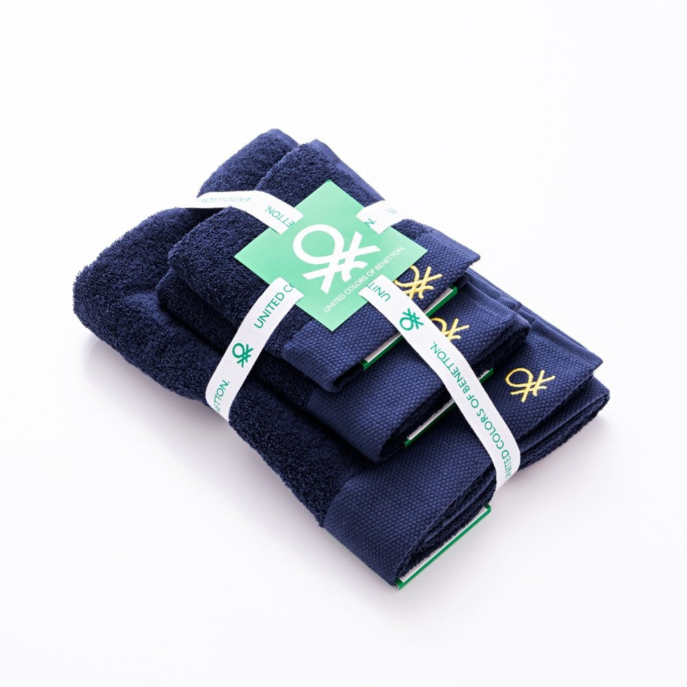 Benetton Home 3Pcs Towel Set 100% Cotton 500Gsm Embroidered Logo (Guest Towel 30x50cm, Hand Towel 50x90cm |  BE-2133