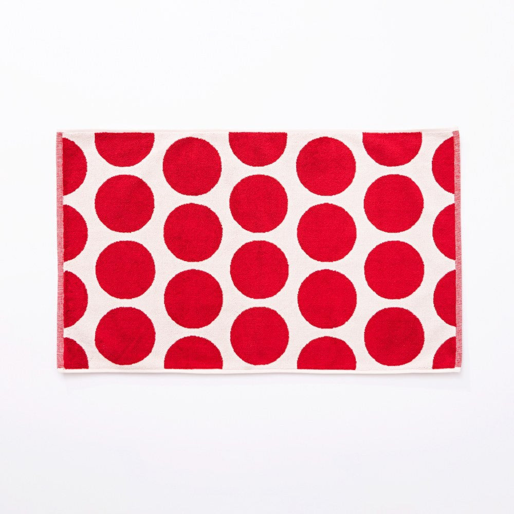 Benetton Bathmat 50x80cm 1000Gsm 100% Cotton Red Dots FW23 Be | BE-2174