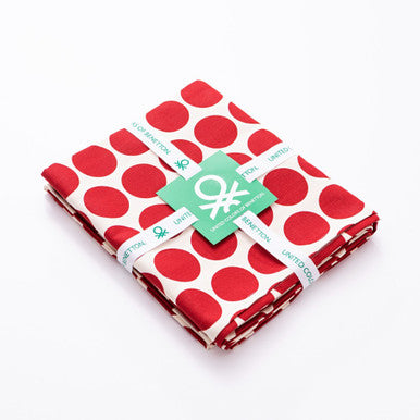 Benetton Table Cloth 170x200cm Printed 190Gsm 100% Panama Cotton Red Dots FW23 Be |  BE-2179