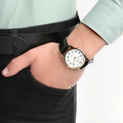 Casio Men 3-Hand Watch - Black / Gold Plated | MTP-V001GL-7BUDF