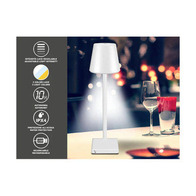 Beper Rechargeable Table Lamp, White  | P201UTP102