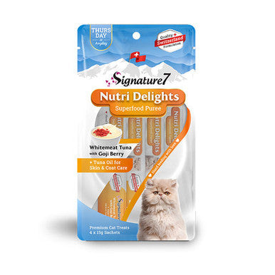 Signature 7 Nutri Delights Cream Sauce Meat Tuna with Goji Berry 4×15g - 0753692081863 (الخميس) | CRE012