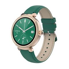 Porodo Belle Lady Smart Watch Rose Gold dial + Green Strap | PD-BELLE-GN