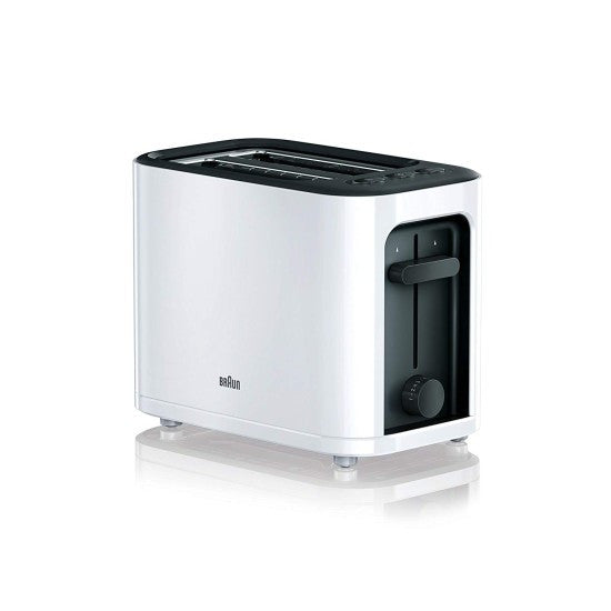 Braun, 2 Slice Toaster, Auto Shut Off, Defrost Function, White | HT3000WH