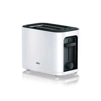 Braun, 2 Slice Toaster, Auto Shut Off, Defrost Function, White | HT3000WH