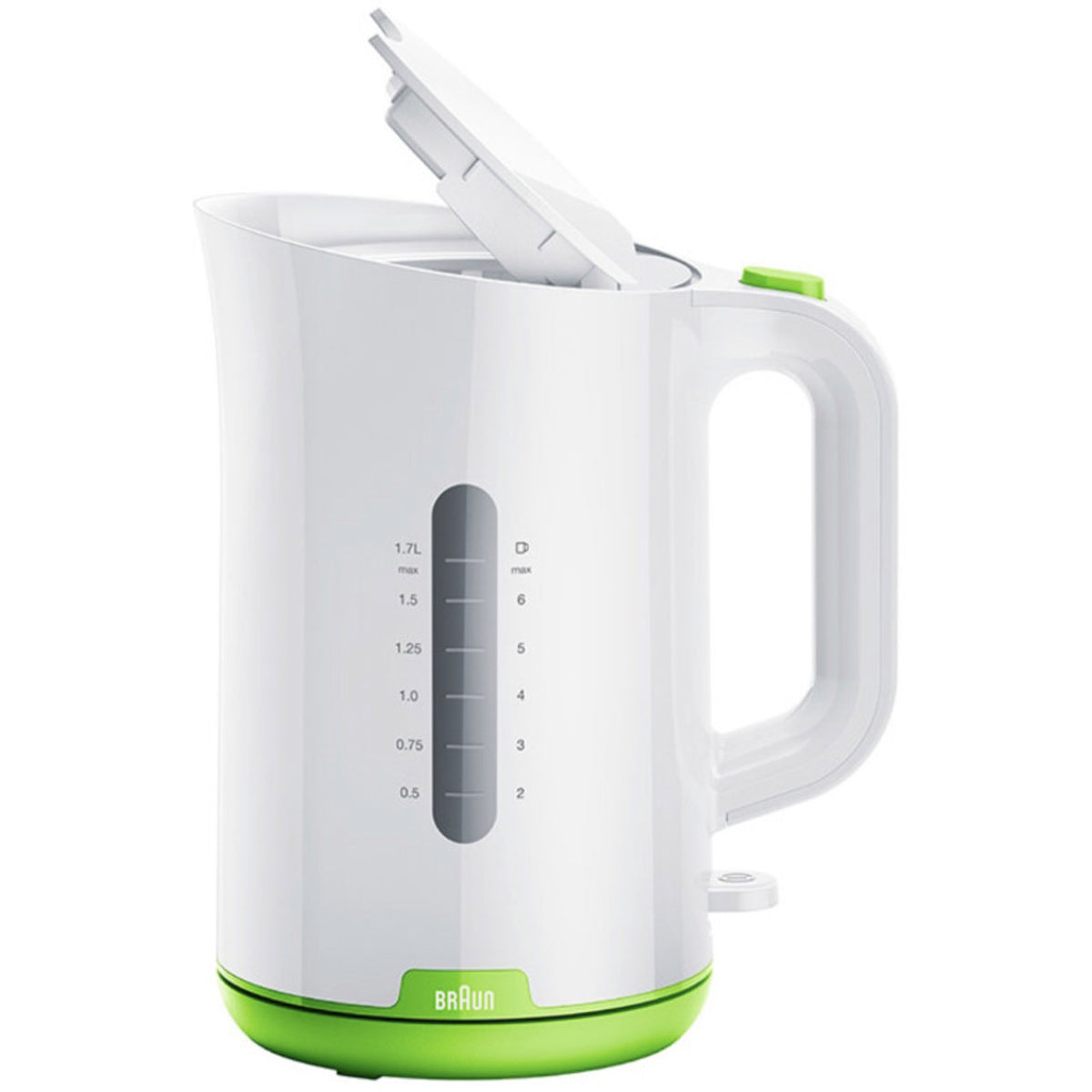 Braun Kettle 1.7L, 2200W, White Green Plastic | WK1100GR
