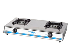 Zilan Floria 2-Burner LPG Gas Cooker with Piezo Ignition - Stainless Steel | ZLN8365