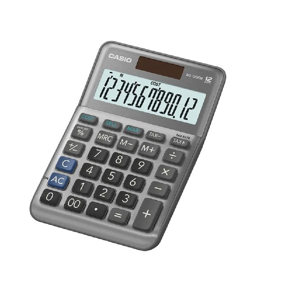 Casio MS-120FM — 12-Digit Mini Desktop Calculator — White | MS-120FM-W-DP