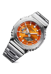 Casio G-SHOCK G-STEEL Casual Men Analog-Digital Watch - Silver & Orange | GM-2110D-4ADR
