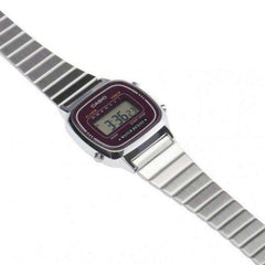 Casio Vintage Digital Women Metal Watch - Burgundy / Silver | LA670WA-4DF