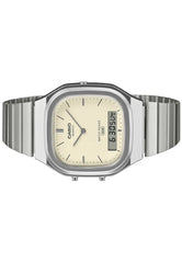 Casio Unisex Vintage Analog-Digital Watch - Silver / White | AQ-240E-7A2DF