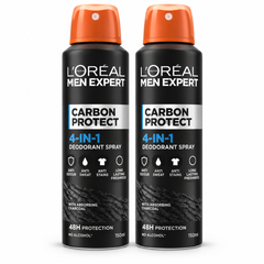 L'Oréal Paris Men Expert Carbon Protect 4-in-1 Deodorant Spray 150ml - Pack of 2 | H0000766