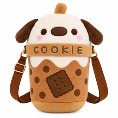 Cute Cookie Puppy Plush Crossbody Bag - Brown | Z1184