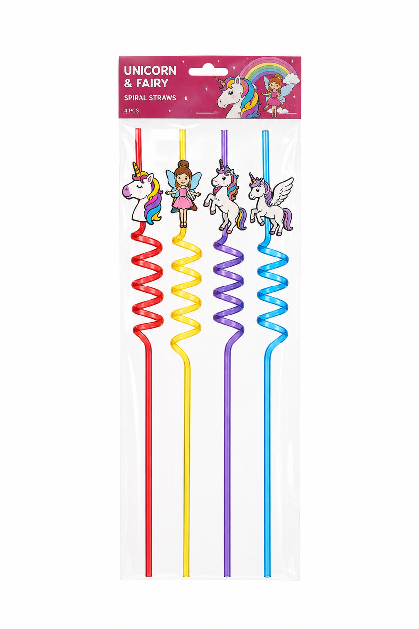 Unicorn Set of 4 Straws in Bag | ASS-12